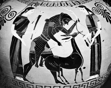 Detail of a Greek vase painting, c. 540 BC